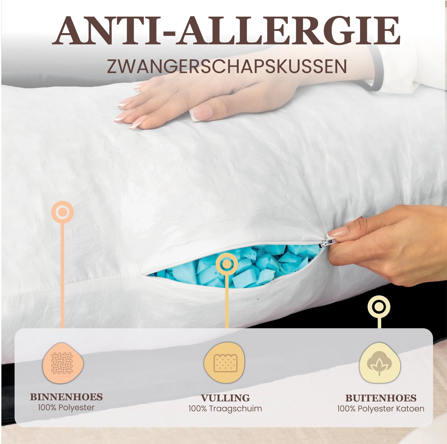 Zwangerschapskussen J-Vorm
