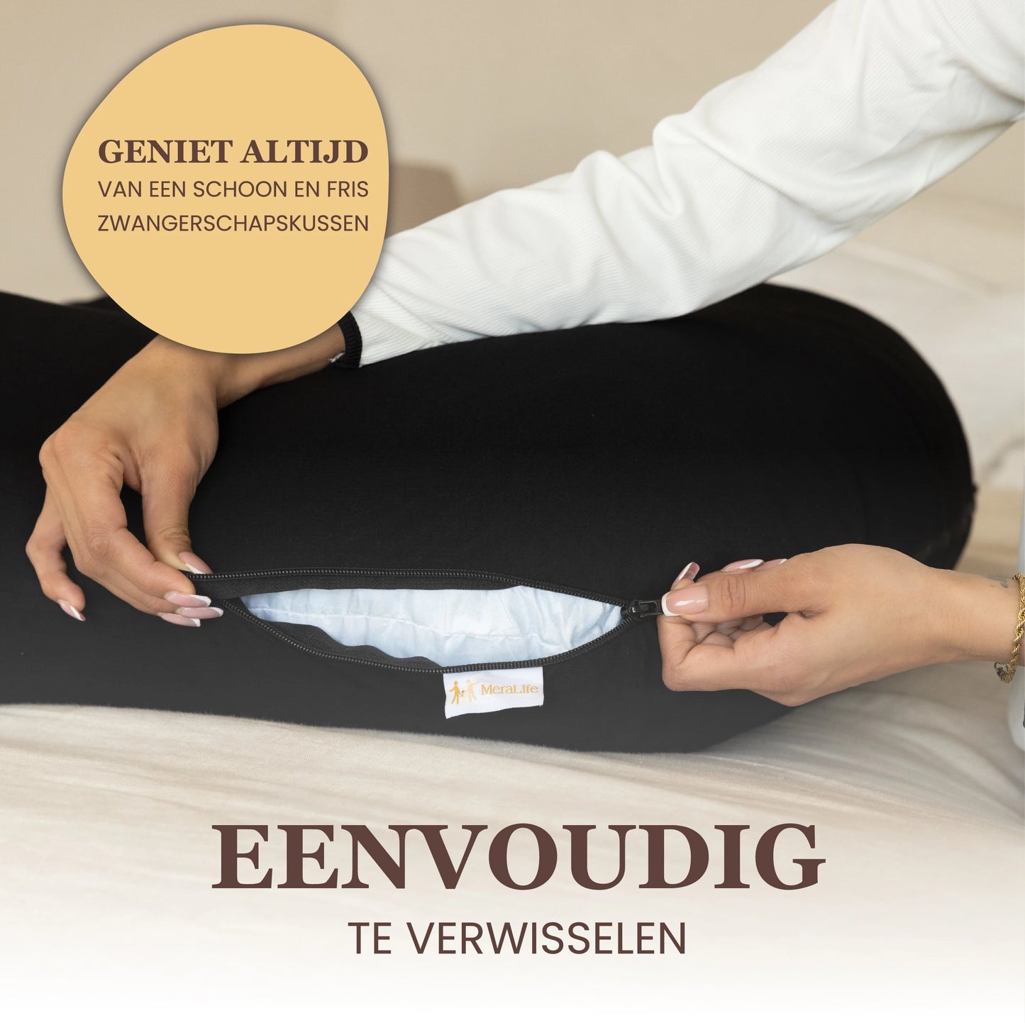 Zwangerschaps kussenhoes J-Vorm