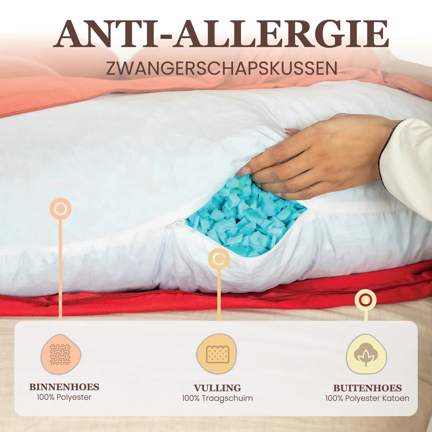 Zwangerschaps kussen U-Vorm