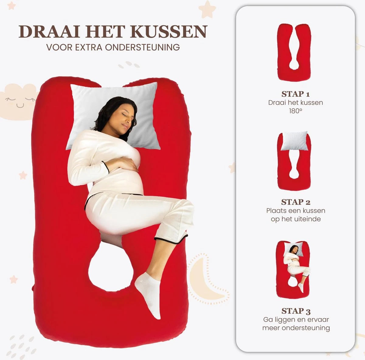Zwangerschaps kussen U-Vorm