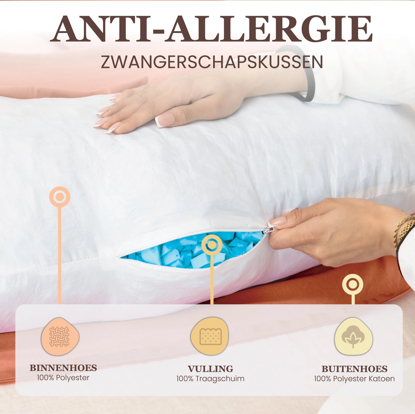 Zwangerschaps kussen U-Vorm
