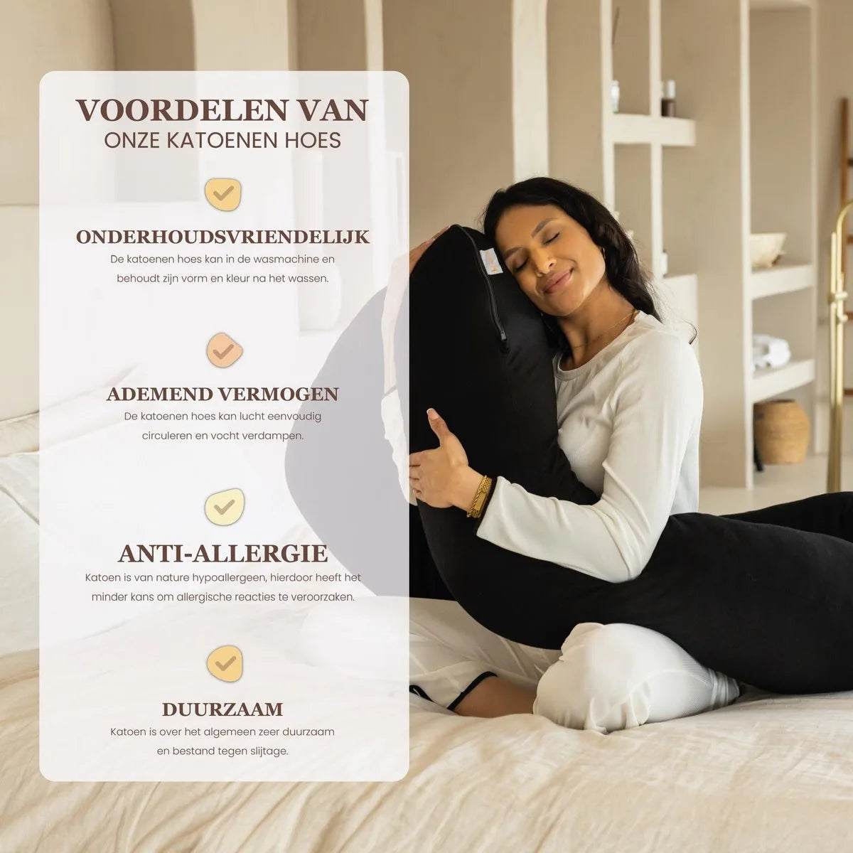 Zwangerschaps kussenhoes U-Vorm