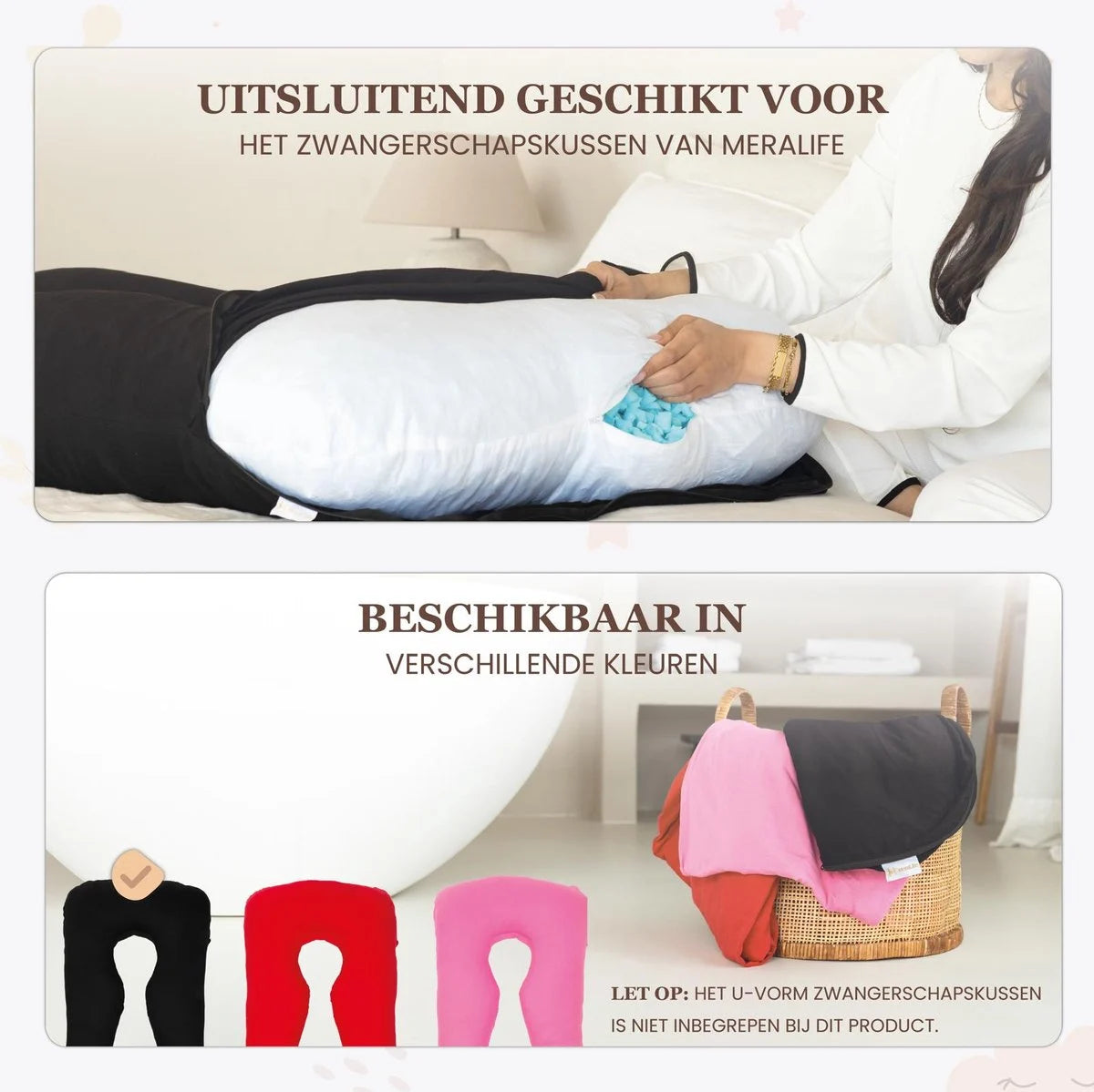 Zwangerschaps kussenhoes U-Vorm