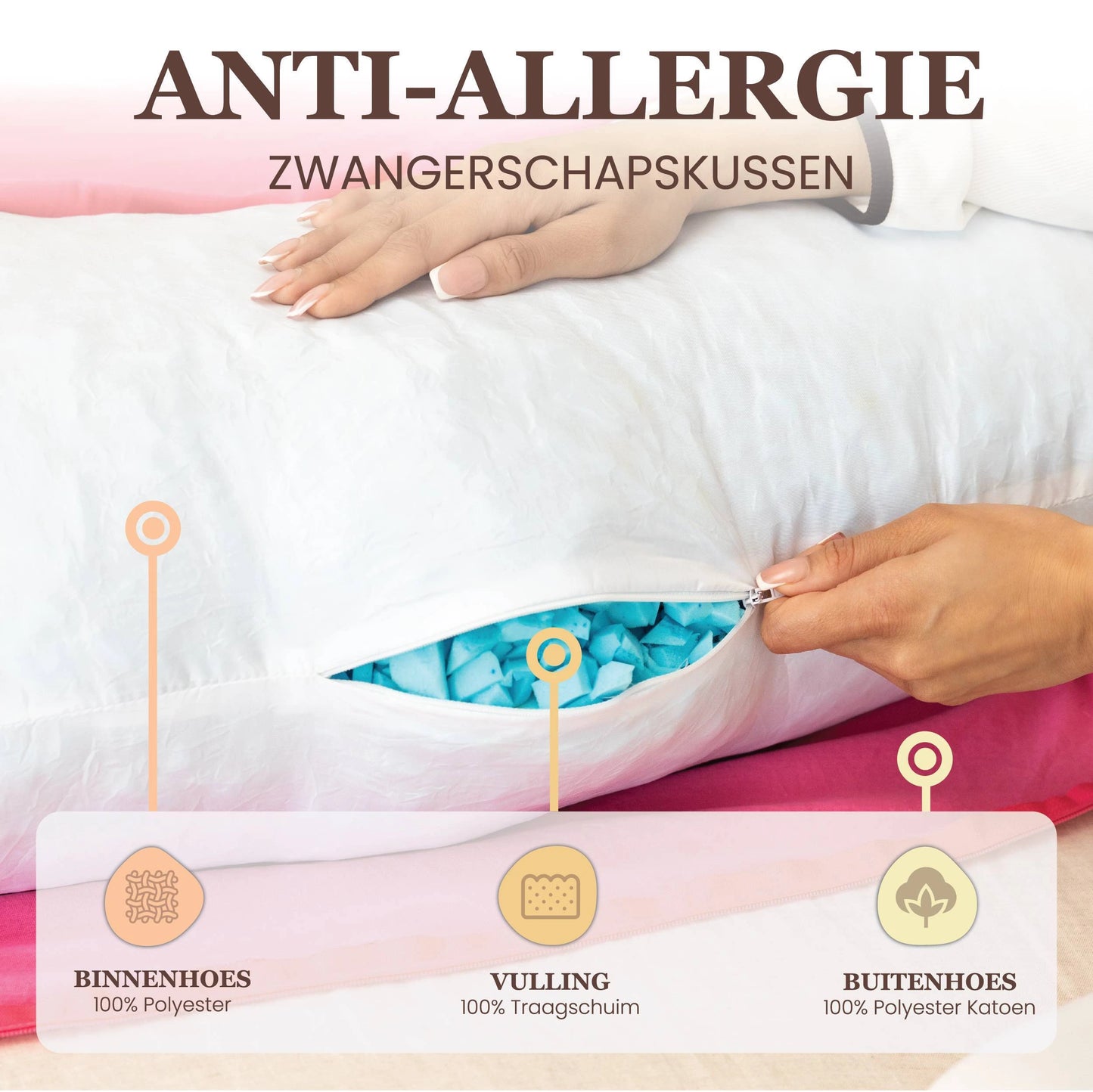 Zwangerschaps kussen U-Vorm