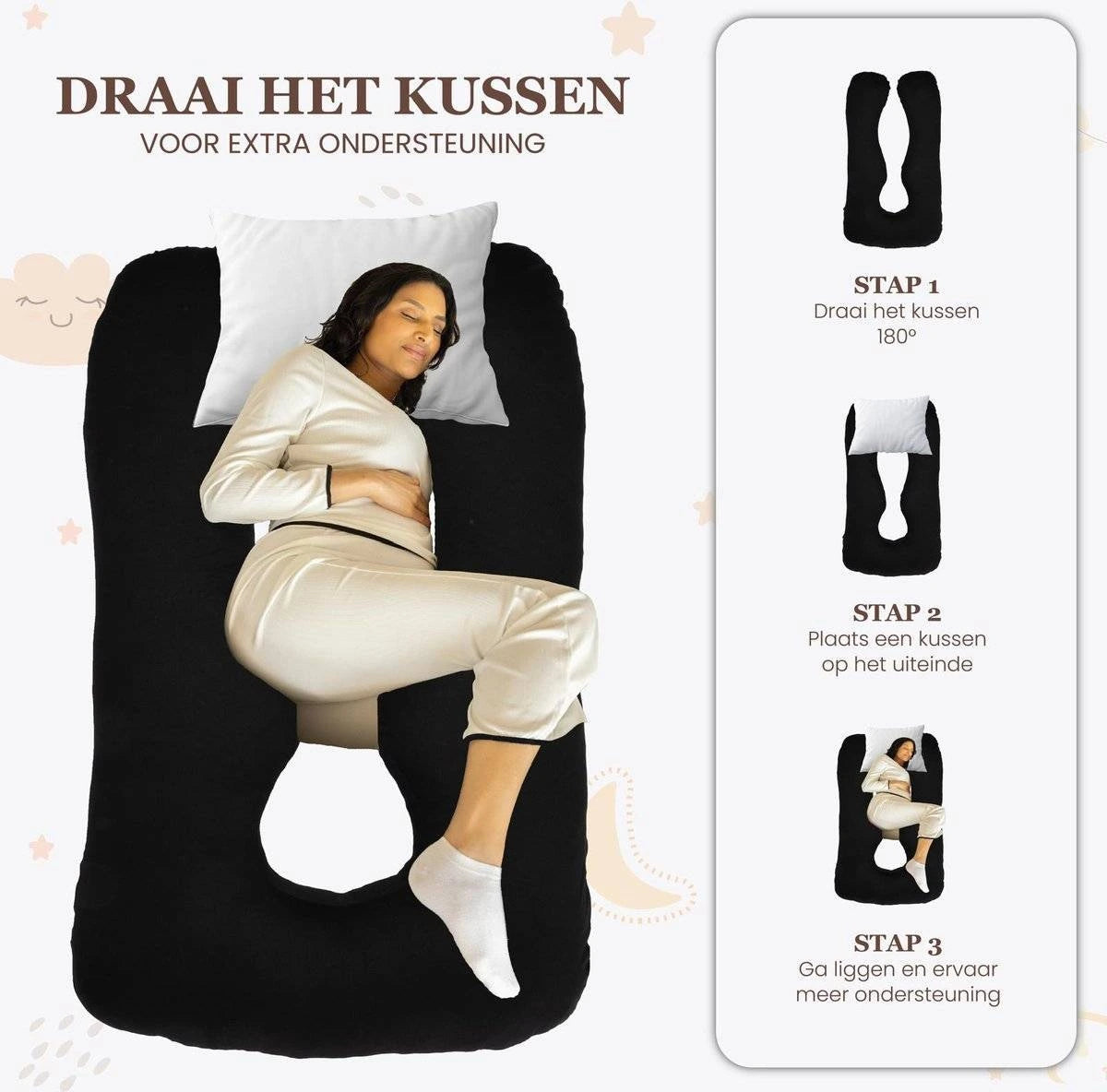 Zwangerschaps kussen U-Vorm