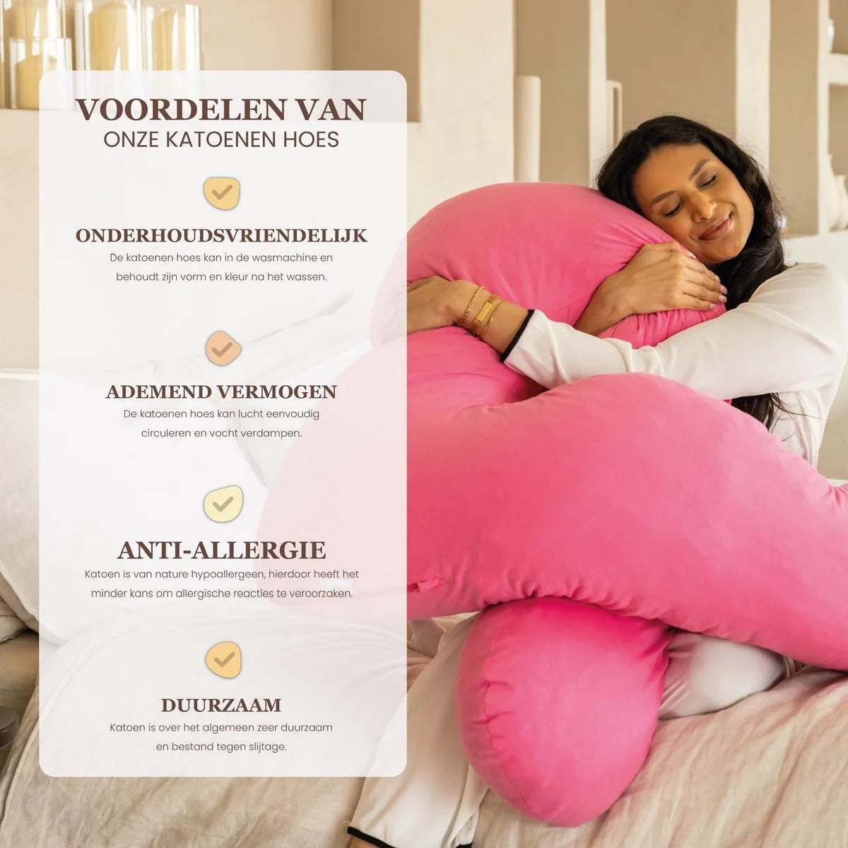Zwangerschaps     kussenhoes U-Vorm