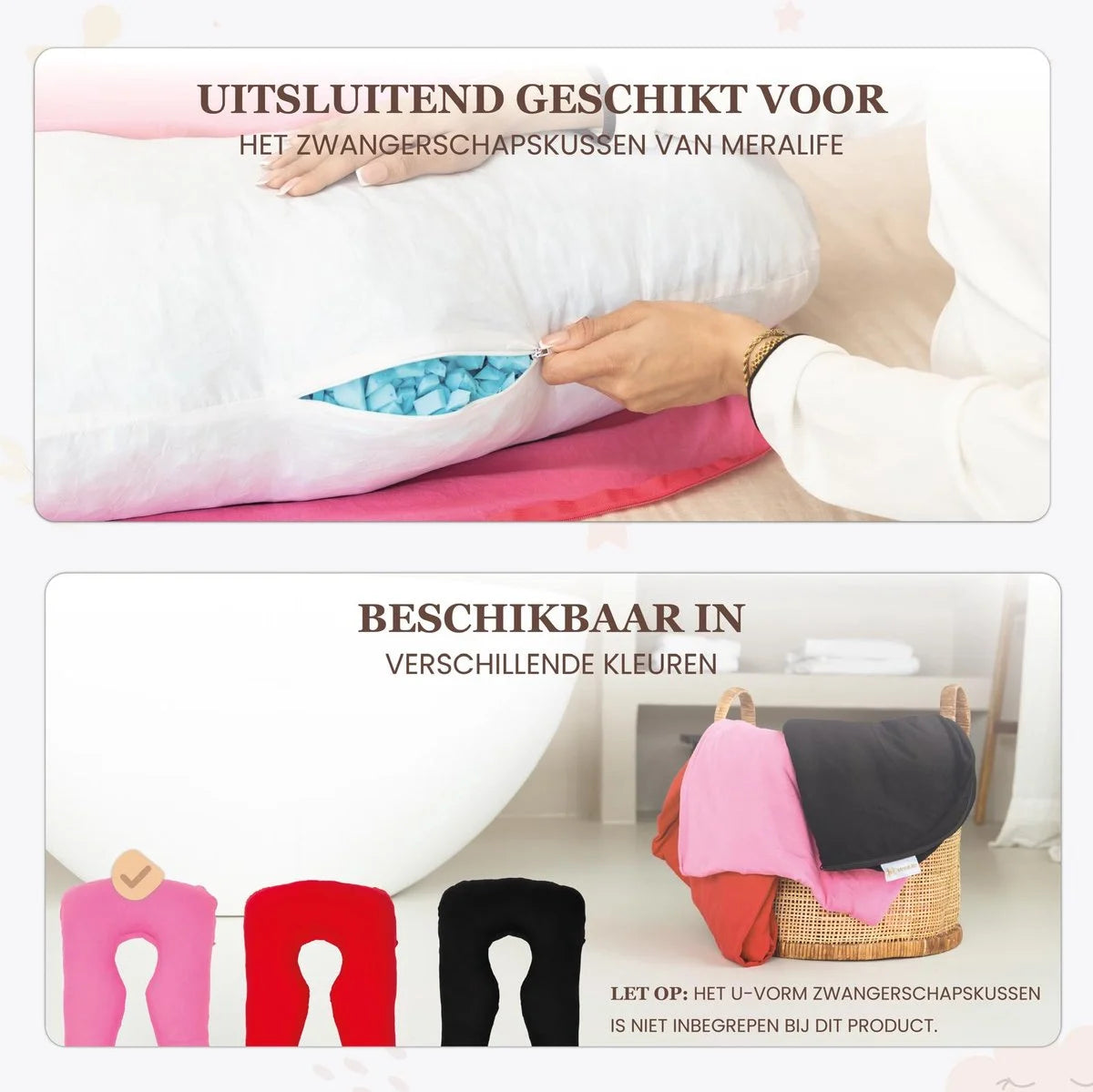 Zwangerschaps     kussenhoes U-Vorm