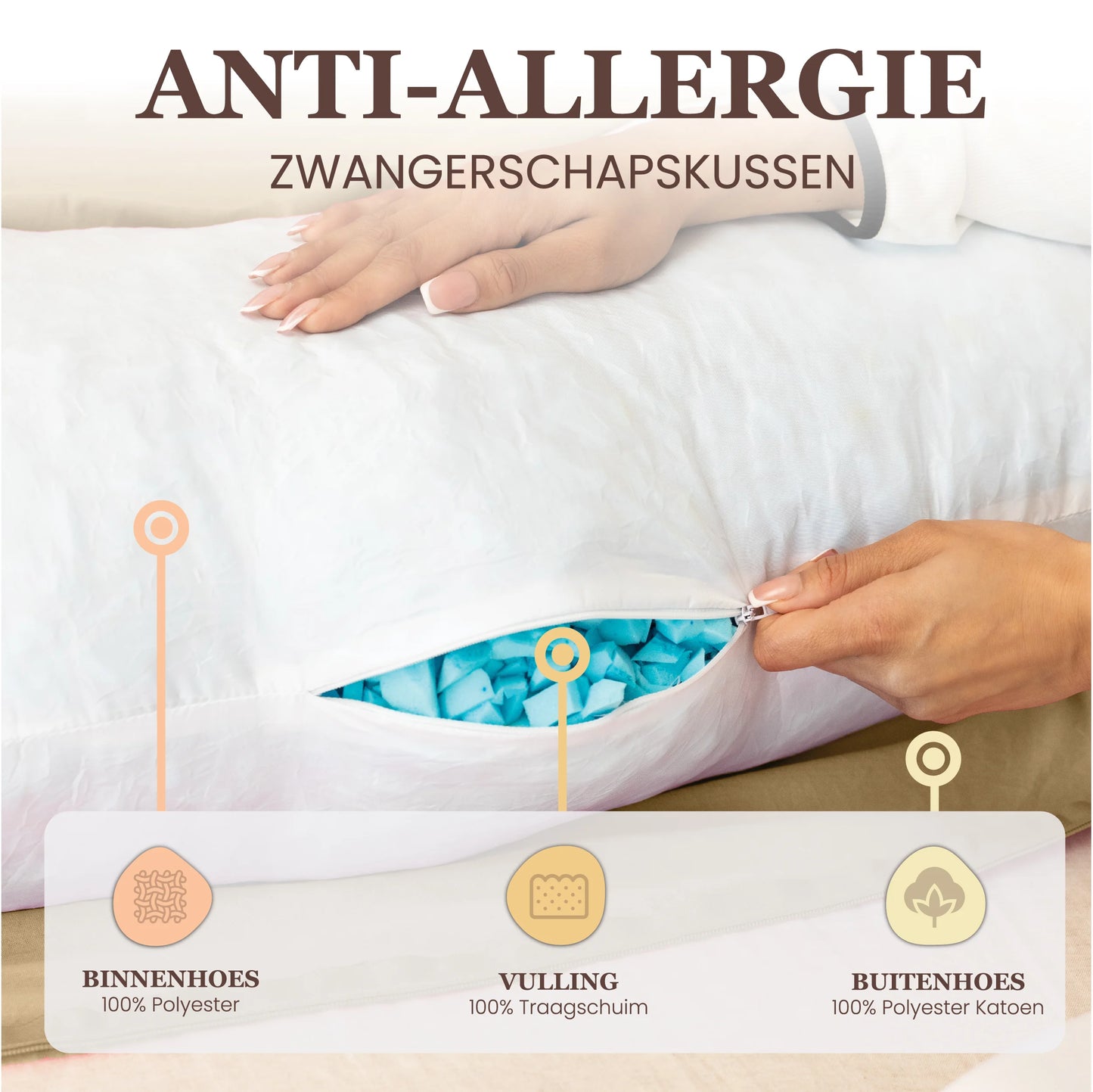 Zwangerschaps     kussen U-Vorm